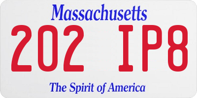 MA license plate 202IP8