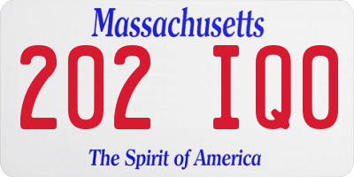 MA license plate 202IQ0