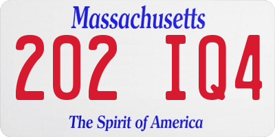 MA license plate 202IQ4