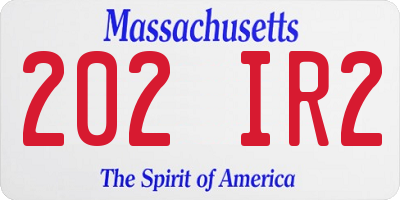 MA license plate 202IR2