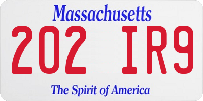 MA license plate 202IR9