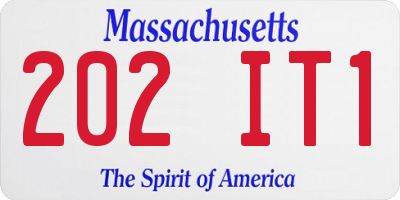 MA license plate 202IT1
