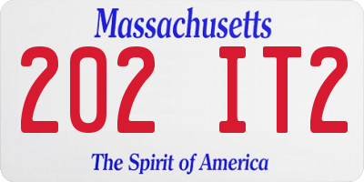 MA license plate 202IT2