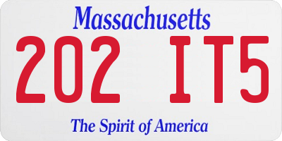MA license plate 202IT5