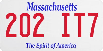 MA license plate 202IT7