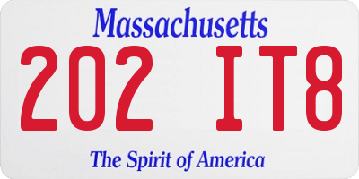 MA license plate 202IT8