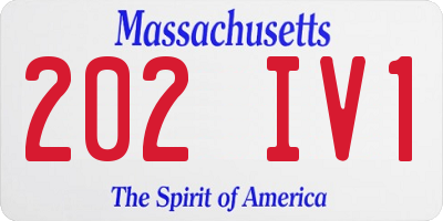 MA license plate 202IV1