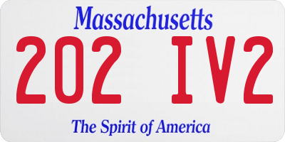 MA license plate 202IV2