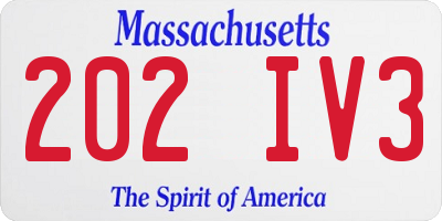 MA license plate 202IV3