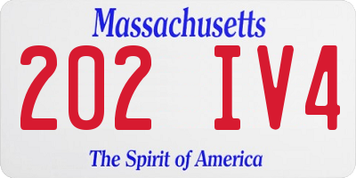 MA license plate 202IV4
