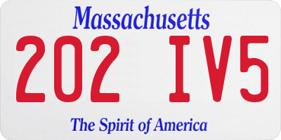 MA license plate 202IV5