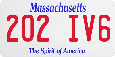 MA license plate 202IV6
