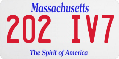 MA license plate 202IV7