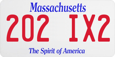 MA license plate 202IX2