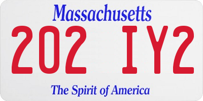 MA license plate 202IY2