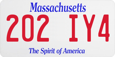 MA license plate 202IY4