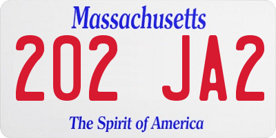 MA license plate 202JA2