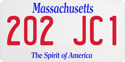 MA license plate 202JC1