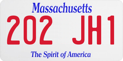 MA license plate 202JH1