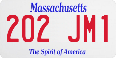 MA license plate 202JM1