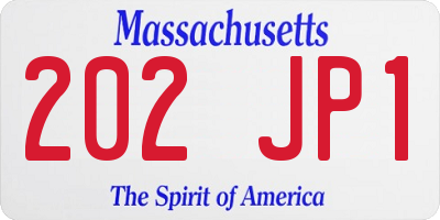 MA license plate 202JP1