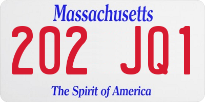 MA license plate 202JQ1