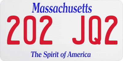 MA license plate 202JQ2