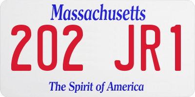 MA license plate 202JR1