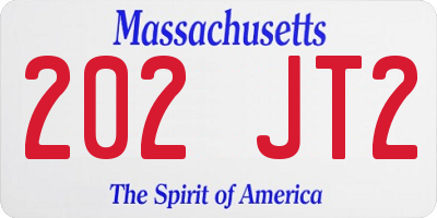 MA license plate 202JT2