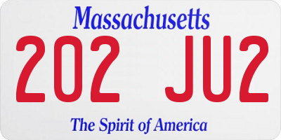 MA license plate 202JU2