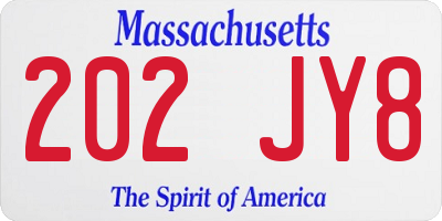 MA license plate 202JY8