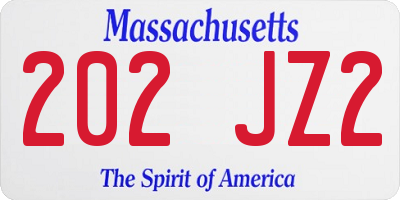 MA license plate 202JZ2