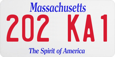 MA license plate 202KA1