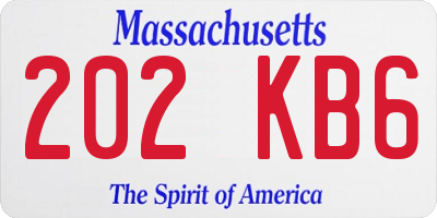 MA license plate 202KB6