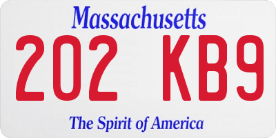 MA license plate 202KB9