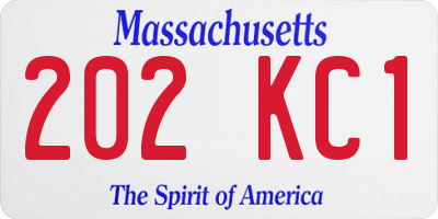 MA license plate 202KC1