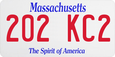 MA license plate 202KC2