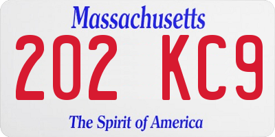 MA license plate 202KC9