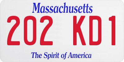 MA license plate 202KD1