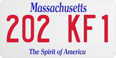 MA license plate 202KF1