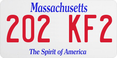 MA license plate 202KF2