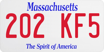 MA license plate 202KF5