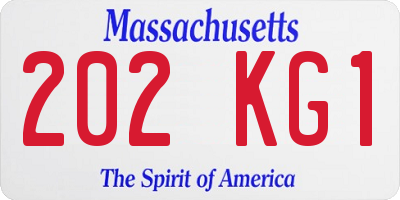 MA license plate 202KG1