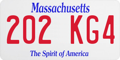 MA license plate 202KG4