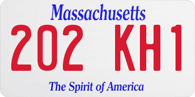 MA license plate 202KH1