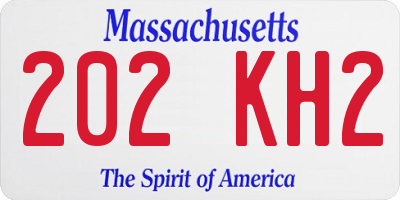 MA license plate 202KH2