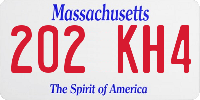 MA license plate 202KH4