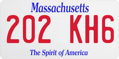 MA license plate 202KH6