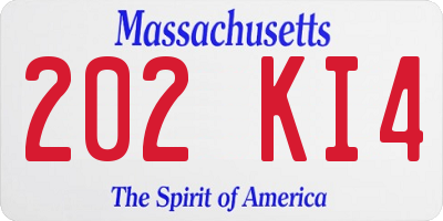 MA license plate 202KI4