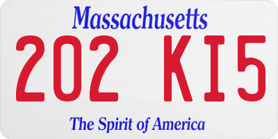 MA license plate 202KI5